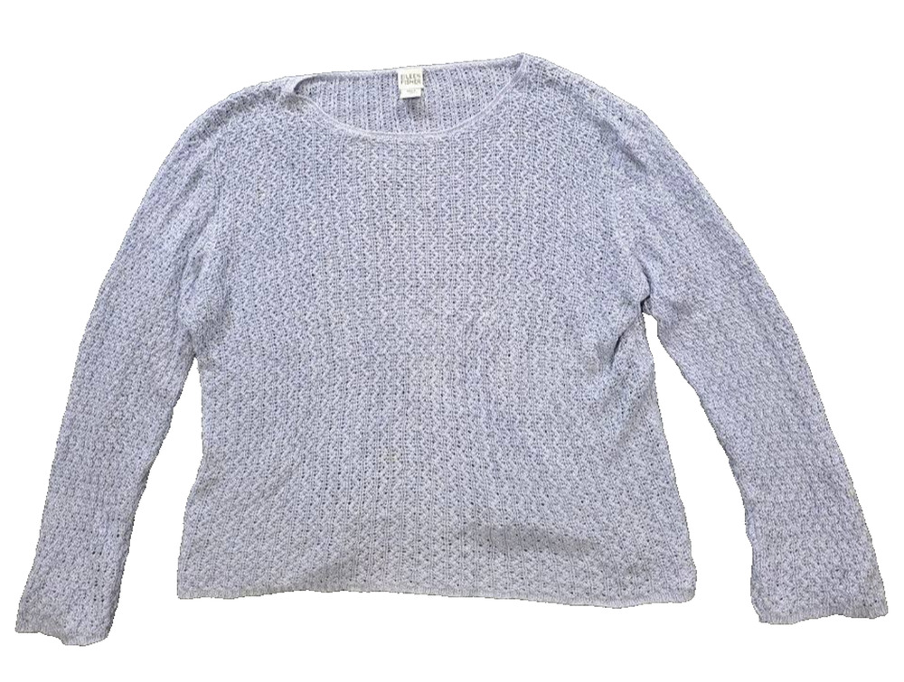 EILEEN FISHER Women's 100% Linen Sweater knit Long Sleeve lavender M A010529
